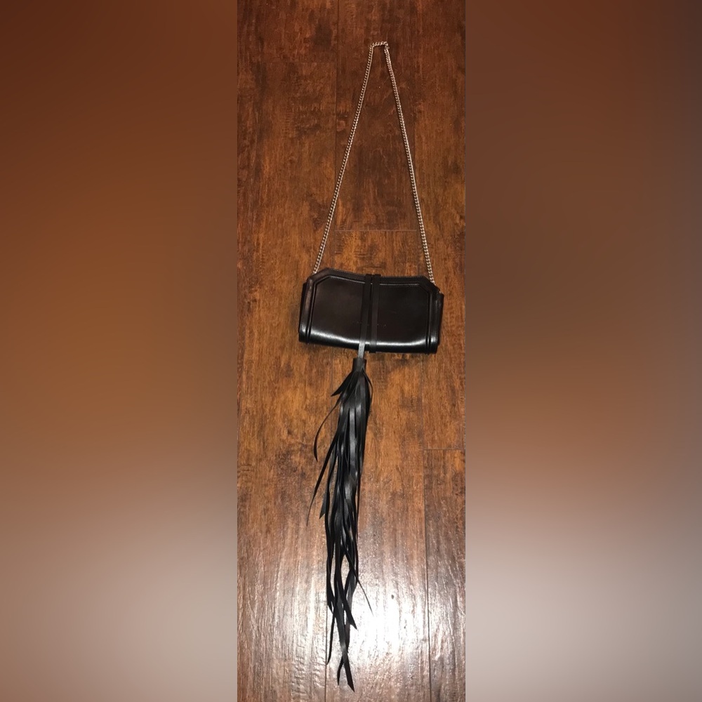 Maria Lamanna Leather Crossbody Clutch black M Chain Strap Made in Italy